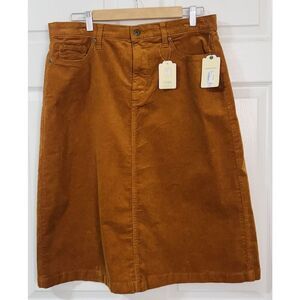 St. John’s Bay Orange Corduroy Skirt | Size 14 | A-Line Knee Length Stretch